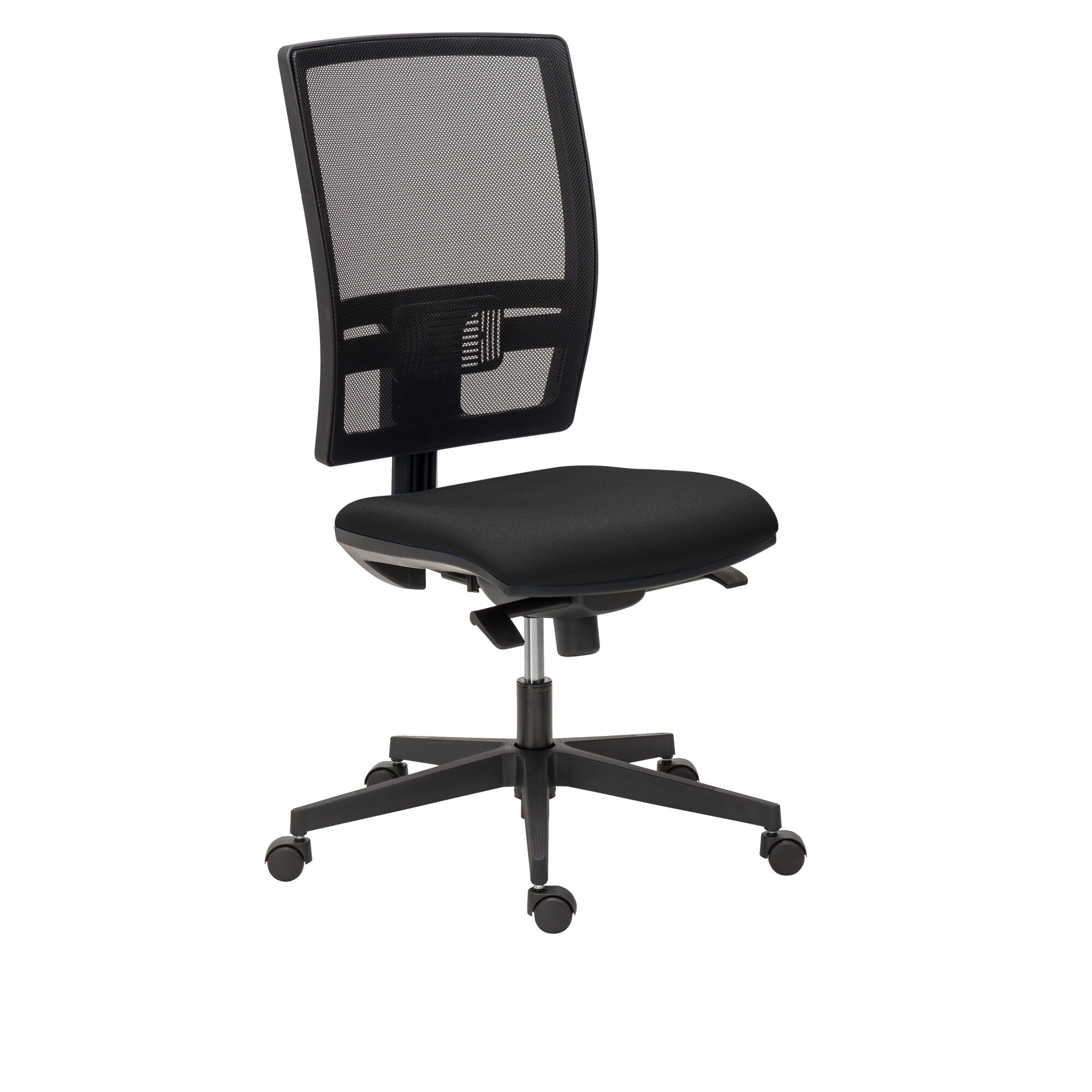 Chaise de bureau Bruneau Activ' - Tissu et maille - Dossier haut avec soutien lombaire - Pieds noirs