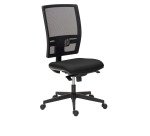 Chaise de bureau Bruneau Activ' - Tissu et maille - Dossier haut avec soutien lombaire - Pieds noirs