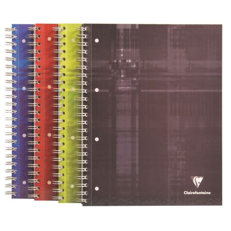 Cahier spirale Clairefontaine Bind'o block A4+ 22,5 x 29,7 cm perforé petits carreaux 160 pages