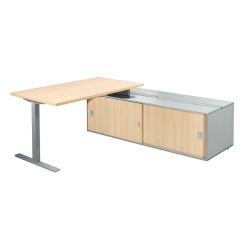 Desk Optyma with side on auxiliary cupboard