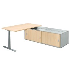 Desk Optyma with side on auxiliary cupboard