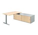 Desk Optyma with side on auxiliary cupboard