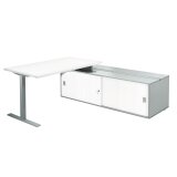 Desk Optyma with side on auxiliary cupboard