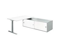 Bureau Optyma met zijkant op bijzetkast