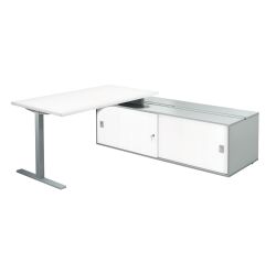 Desk Optyma with side on auxiliary cupboard
