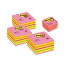 Pack de 3 blocs cube repositionnable néon + 1 mini cube offert