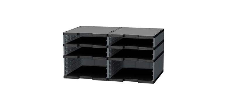 Trieur 6 cases mixtes Modulodoc Exacompta gris