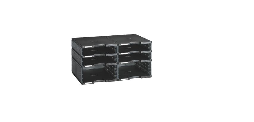 Trieur 6 cases mixtes Modulodoc Exacompta gris