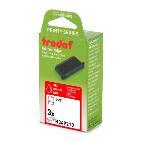Almohadilla Printy 6/4921 Trodat - Lote de 3 rojo