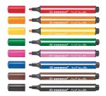 Feutre couleur Stabilo Trio Scribbi couleurs assorties pointe large - Pochette de 8