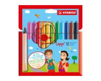 Feutres Stabilo Cappi couleur assorties pointe moyenne - Trousseau de 12