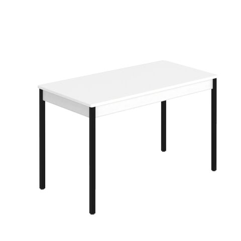 Mesa de reunión Multiforma clásica rectangular blanca patas negras
