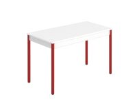 Desk table Multi-purpose Eco L 120 x D 60 cm white tray red legs