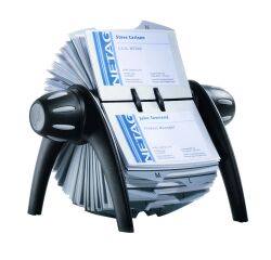 Tarjetero Visifix Flip de Durable negro con apertura giratoria - 400 tarjetas