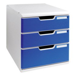 Module de classement Exacompta Modulo 3 tiroirs bleus