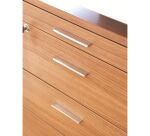 Bureau compact retour à gauche noyer L 200 x P 100 cm, piétement métal - Maestro