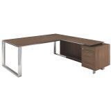 Desk with return on Darwin cabinet - Darwin metal base