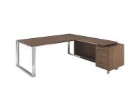 Directiewerkpost met bijzet op ladeblok met metalen onderstel Darwin