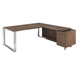 Directiewerkpost met bijzet op ladeblok met metalen onderstel Darwin