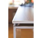 Bureau compact retour à gauche noyer L 200 x P 100 cm, piétement métal - Maestro