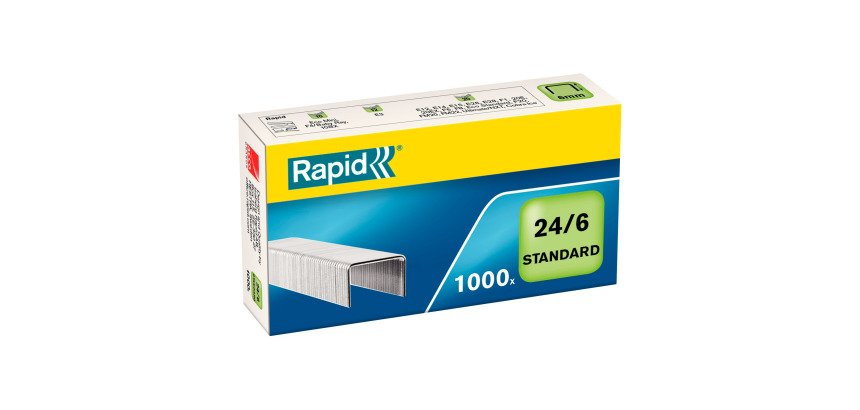 Grapas Rapid 24/6 galvanizadas Caja de 1000