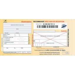 Formulaire imprimé pour recommandé format guichet SGR2 - Boîte de 100