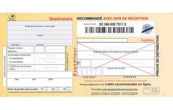 Etiquettes d'affranchissement et recommandés