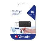 Clé USB Verbatim PinStripe 16 Go noire