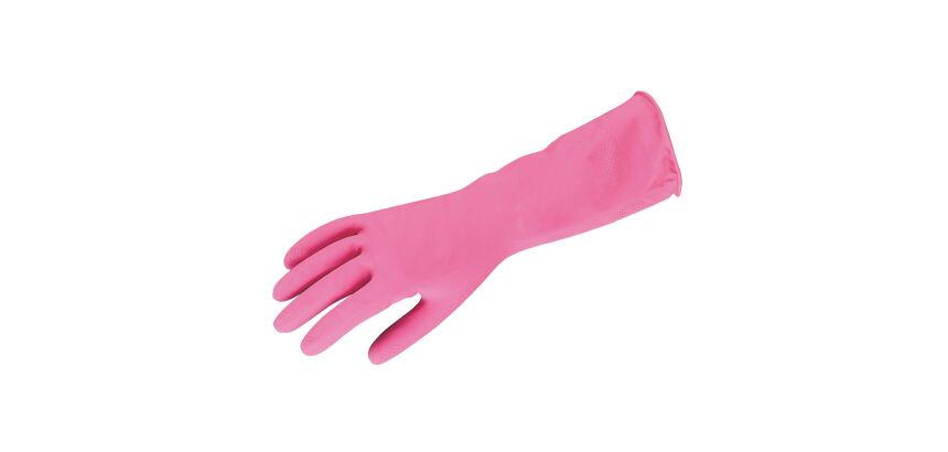 Gants de ménage latex rose - La paire