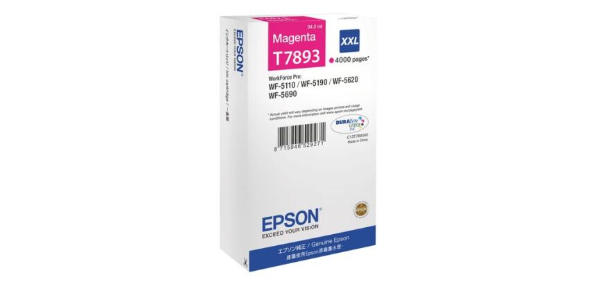 Cartouche Epson T789 très haute capacité couleurs séparées pour imprimante jet d'encre