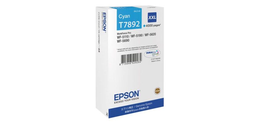 Cartouche Epson T789 très haute capacité couleurs séparées pour imprimante jet d'encre