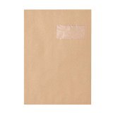 Administratieve enveloppen bruine kraft 85 g GPV 229 x 324 mm met venster 50 x 100 mm - doos van 250