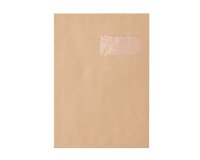 Bolsa kraft marrón C4 229 x 324 mm GPV 85 g con ventana 50 x 100 mm - Caja de 250