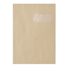 Administratieve enveloppen bruine kraft 85 g GPV 229 x 324 mm met venster 50 x 100 mm - doos van 250