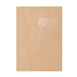 Pochette kraft brun C4 229 x 324 mm GPV 85 g avec fenêtre 50 x 100 mm - Boîte de 250