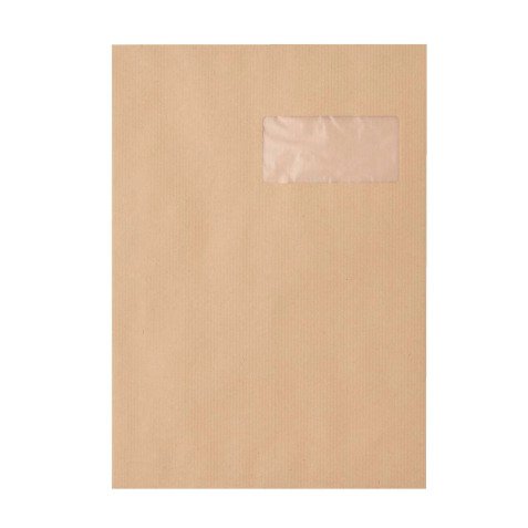 Administratieve enveloppen bruine kraft 85 g GPV 229 x 324 mm met venster 50 x 100 mm - doos van 250