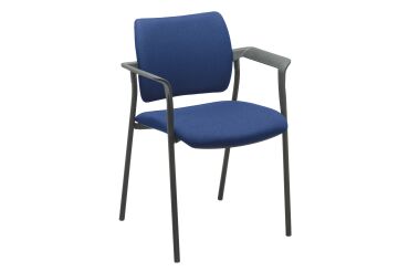 Chair Yota with armrest completely in tissue black legs