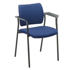 Stoel met armleuning Yota volledig in stof zwarte poten