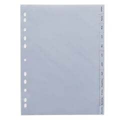 Set of 12 monthly dividers in polypropylene grey Maxiburo