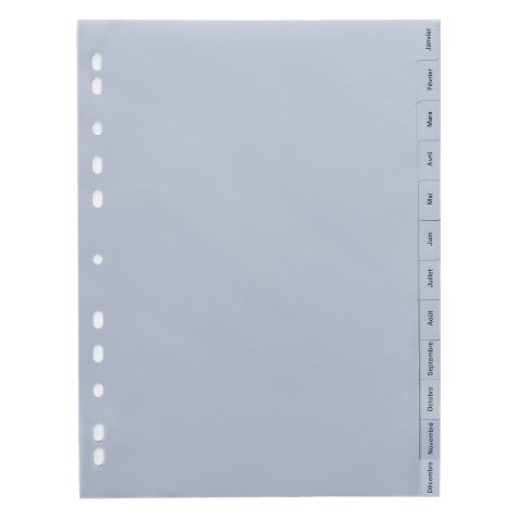 Set of 12 monthly dividers in polypropylene grey Maxiburo