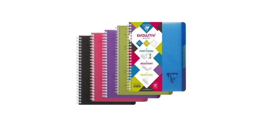 Cahier spirales Linicolor Evolutiv'book A5 16 x 21 cm perforé - petits carreaux - 180 pages