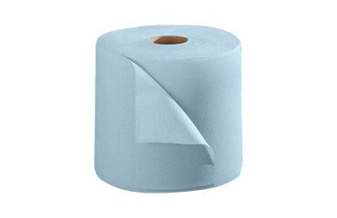 Bobine essuyage industriel 350 m bleue