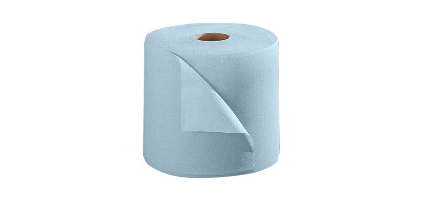 Bobine essuyage industriel 350 m bleue