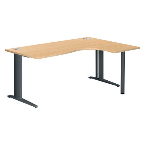 Mesa compacta Excellens An 180 cm Patas Fijas Metal Plus ala derecha Haya / Antracita