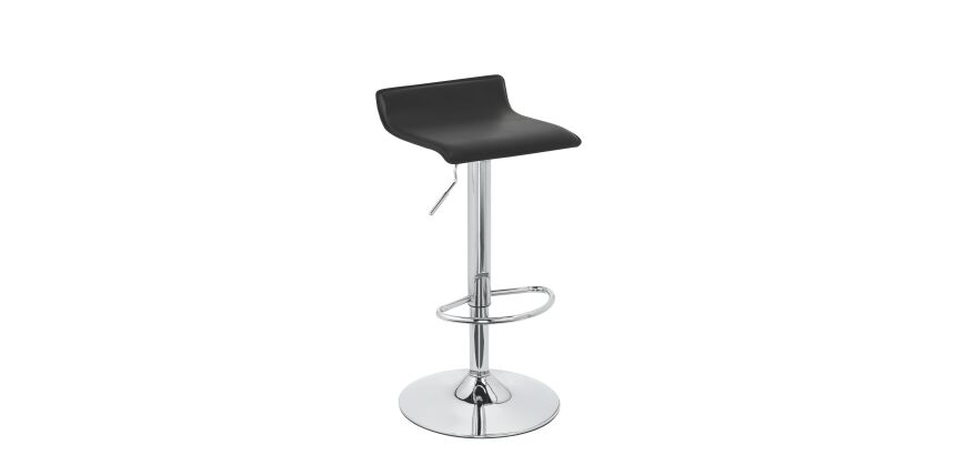 Tabouret noir réglable en hauteur avec repose pieds