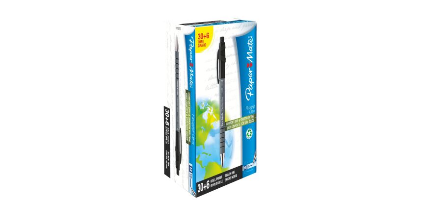 Pack de 30 stylos bille Flexgrip Ultra Paper Mate rétractables + 6 offerts