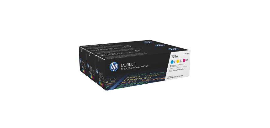 HP 131A - U0SL1AM Pack 3 toners couleurs pour imprimante laser