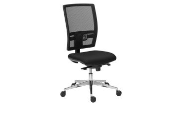 Chaise de bureau Bruneau Activ' tissu et maille - Mécanisme Synchrone - Pieds aluminium - Noir