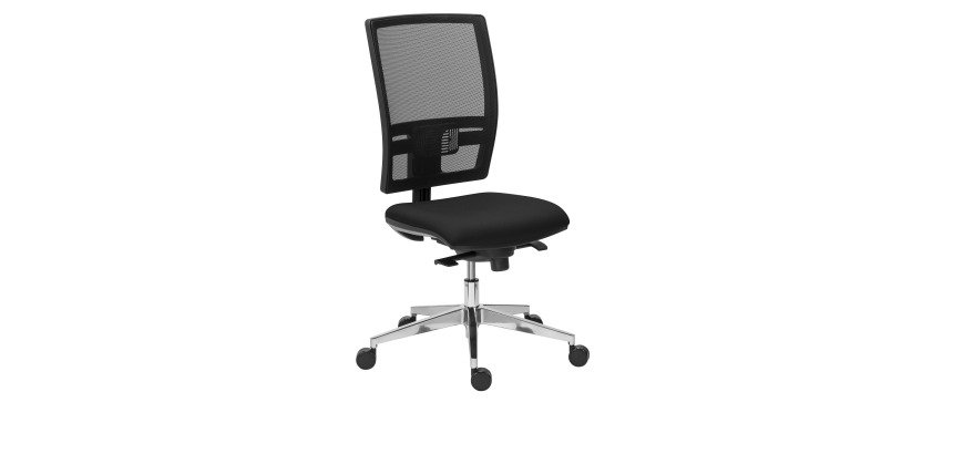 Chaise de bureau Bruneau Activ' tissu et maille - Mécanisme Synchrone - Pieds aluminium