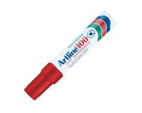 Marqueur permanent Artline 100 pointe biseautée de 1,2 à 7,5 mm rouge